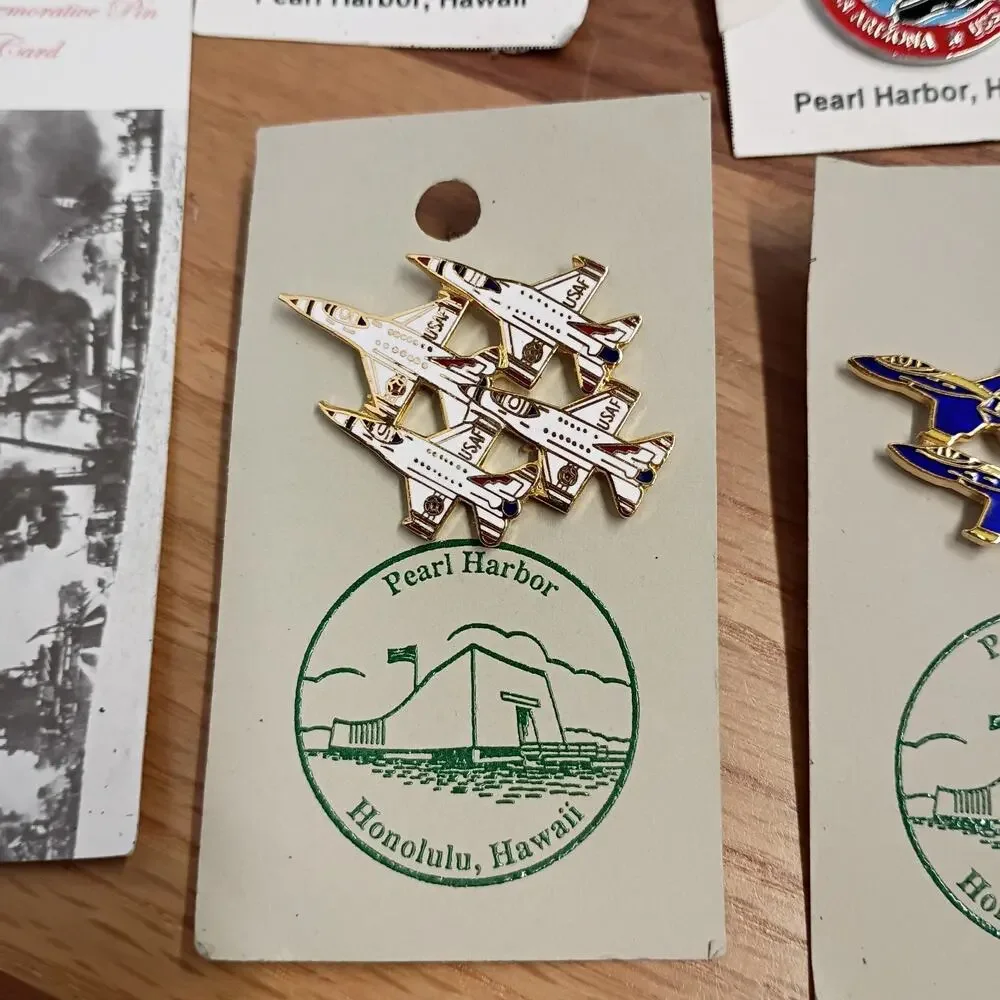 Set of Nine (9) Remembering Pearl Harbor Commemorative Pins World War 2 WWII